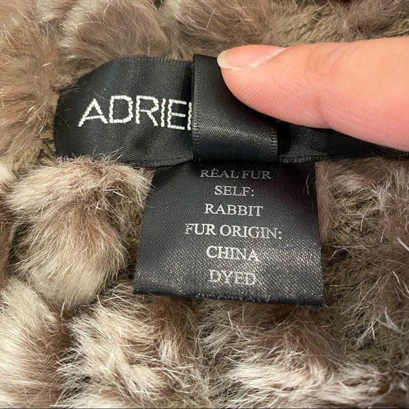 Adrienne Landau Real Fur Rabbit Infinity Scarf Cowl Brown - Picture 9 of 9